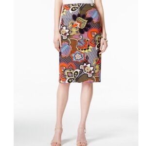 ECI New York Multi Color Floral Pencil Skirt M